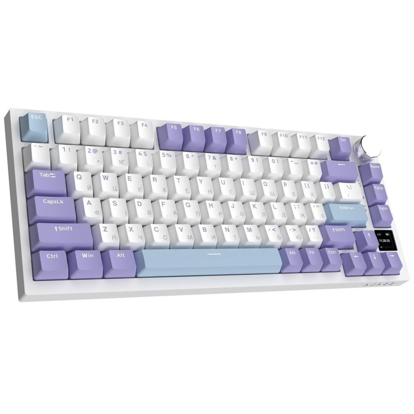 Клавіатура Ajazz AK820 PRO 75% Exploded Flying Fish Switch White RGB (AK820PRO-FF-PWB)