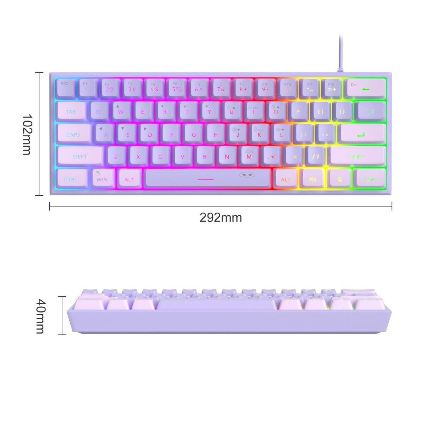 Клавіатура MageGee TS91 RGB (6971969727564-UA) Violet (G-000004393)