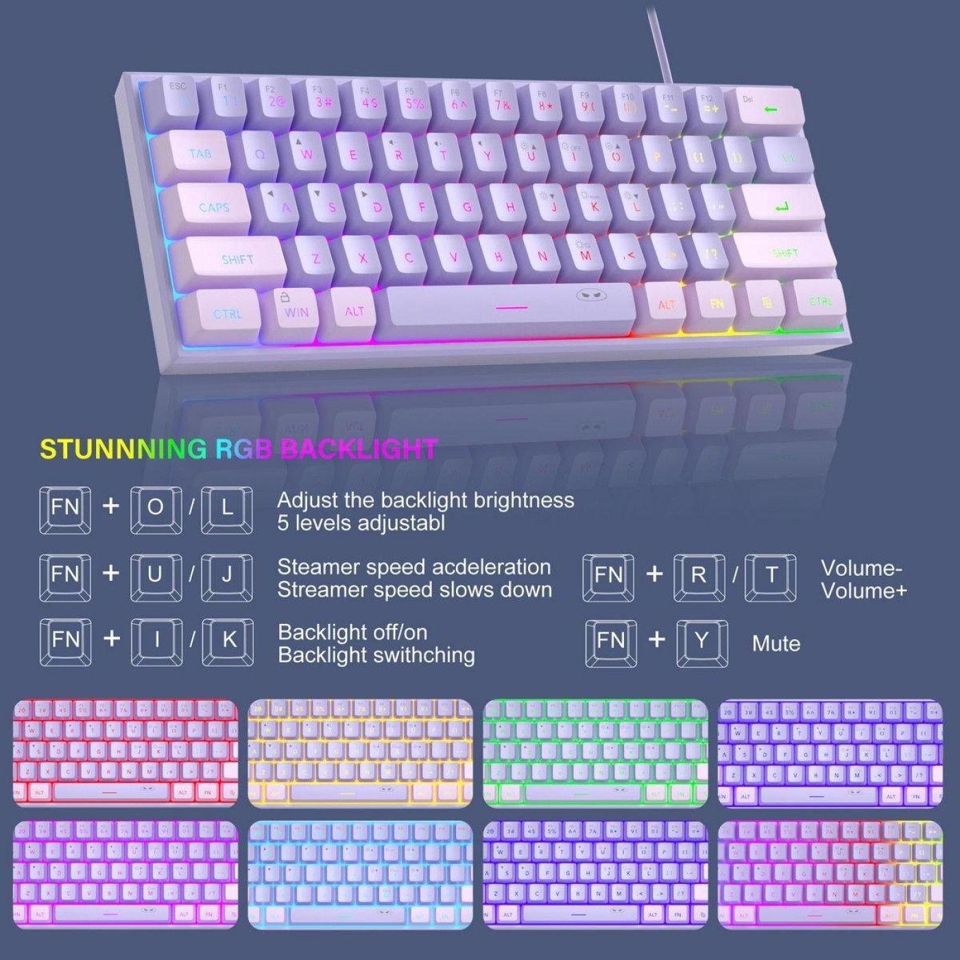 Клавіатура MageGee TS91 RGB (6971969727564-UA) Violet (G-000004393)