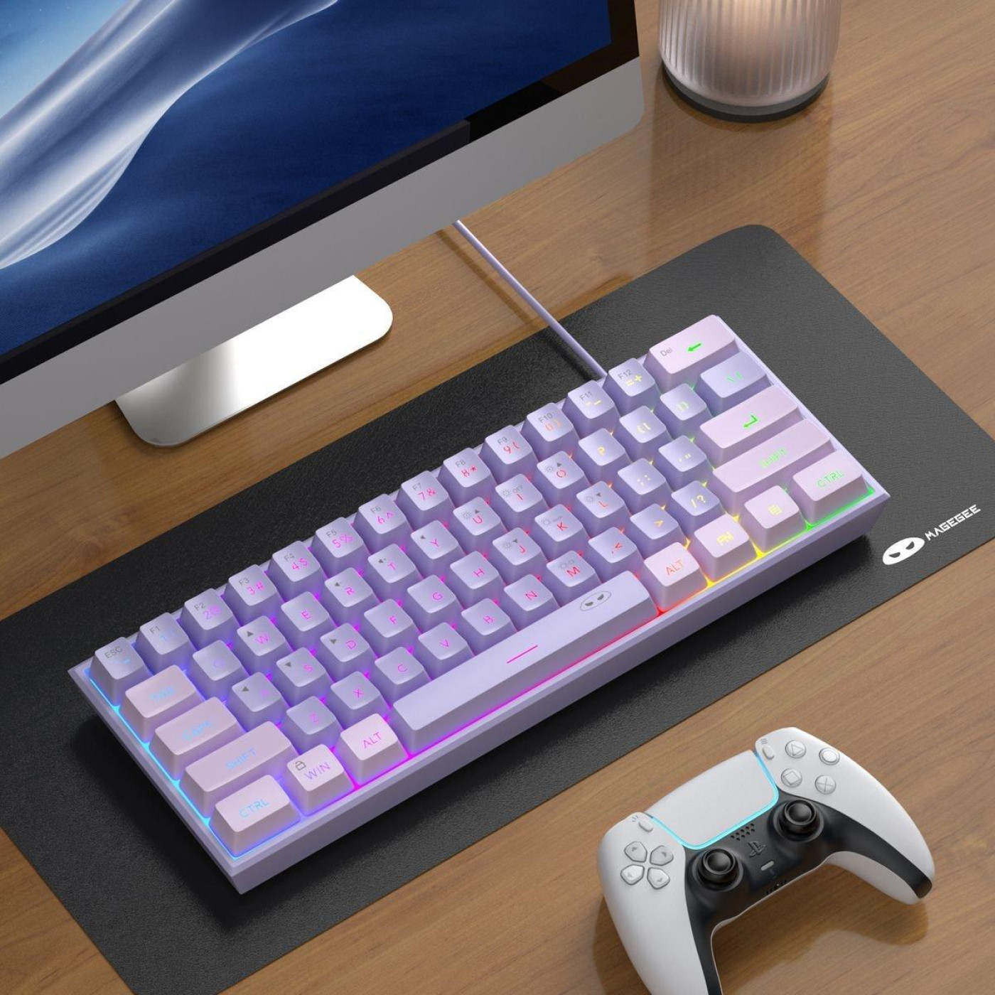 Клавіатура MageGee TS91 RGB (6971969727564-UA) Violet (G-000004393)
