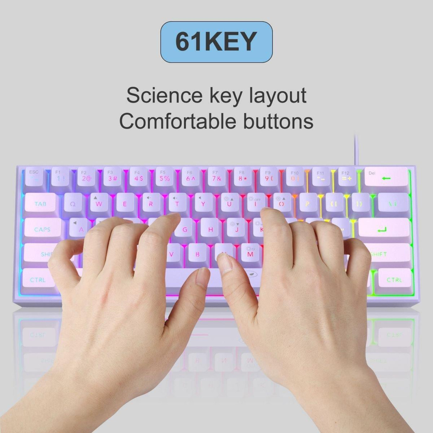 Клавіатура MageGee TS91 RGB (6971969727564-UA) Violet (G-000004393)