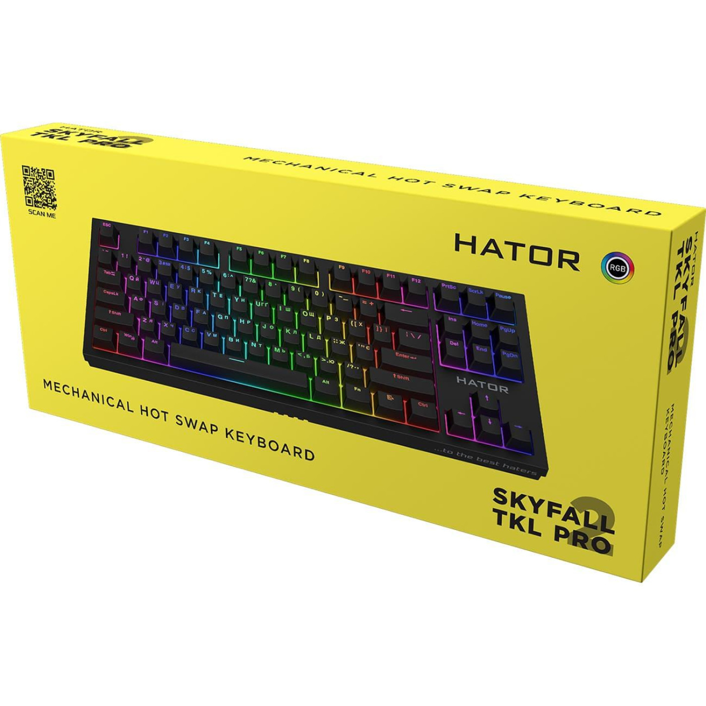 Клавіатура HATOR Skyfall 2 TKL PRO orange RGB USB Black (HTK-750) Б/в