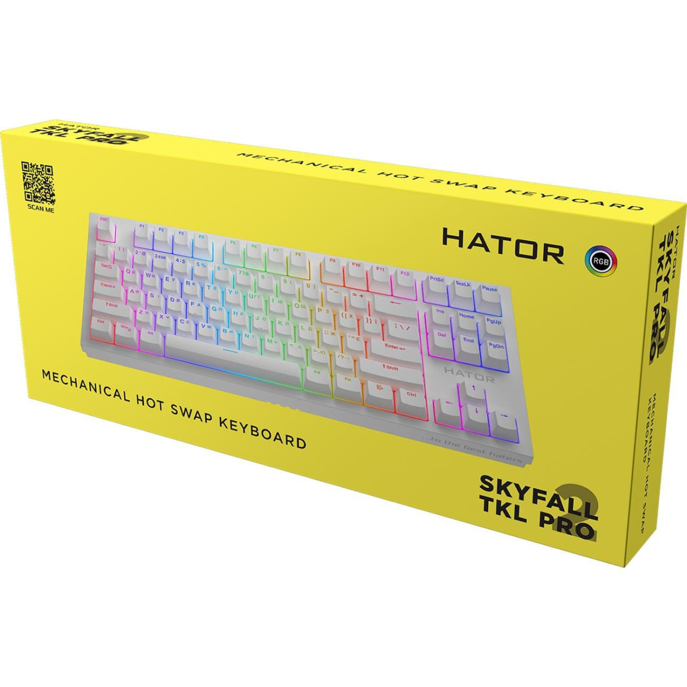 Клавіатура HATOR Skyfall 2 TKL PRO orange RGB USB White (HTK-751) Б/в