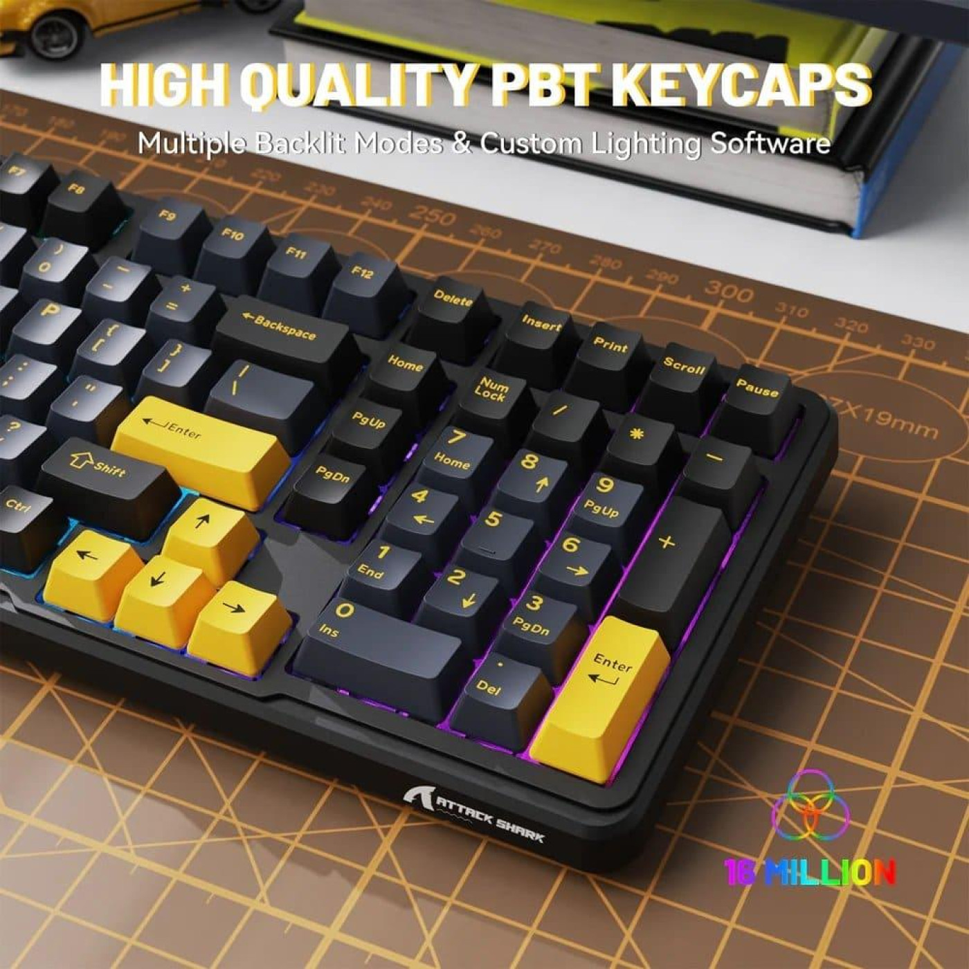 Клавиатура Attack Shark X98 RGB Linear Strawberry Switch Wireless (AS-6972792471976-SB-UA) Starry Black (G-000003603)