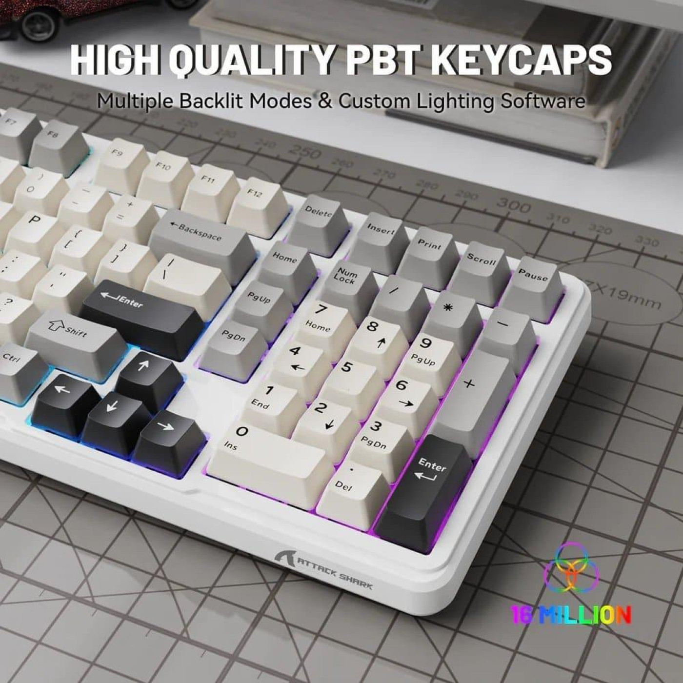 Клавиатура Attack Shark X98 RGB Linear Strawberry Switch Wireless (AS-6972792470603-CW-UA) White (G-000003588)