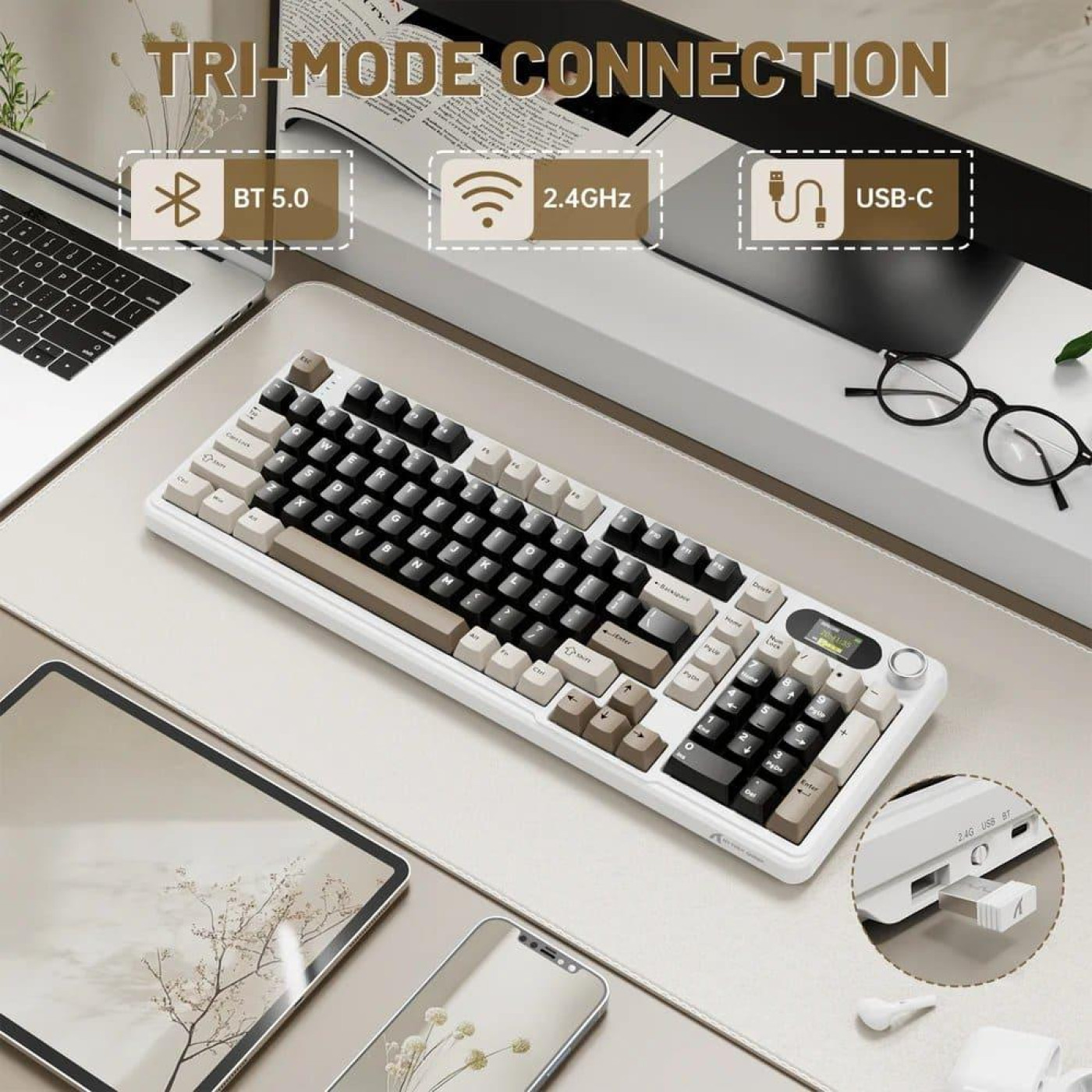 Клавиатура Attack Shark X98 Pro RGB Linear Blueberry Switch Wireless (AS-6972792470559-CW-UA) Cheese White (G-000003579)
