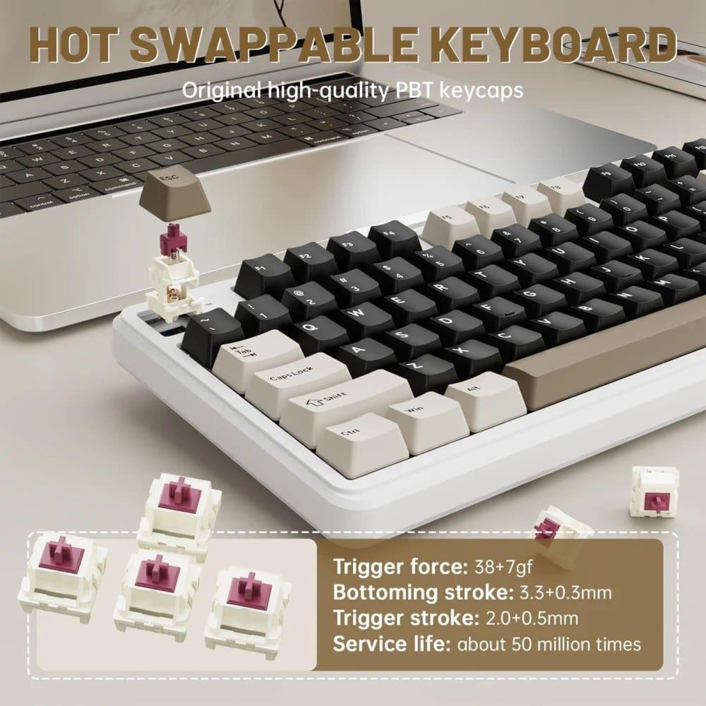 Клавиатура Attack Shark X98 Pro RGB Linear Blueberry Switch Wireless (AS-6972792470559-CW-UA) Cheese White (G-000003579)
