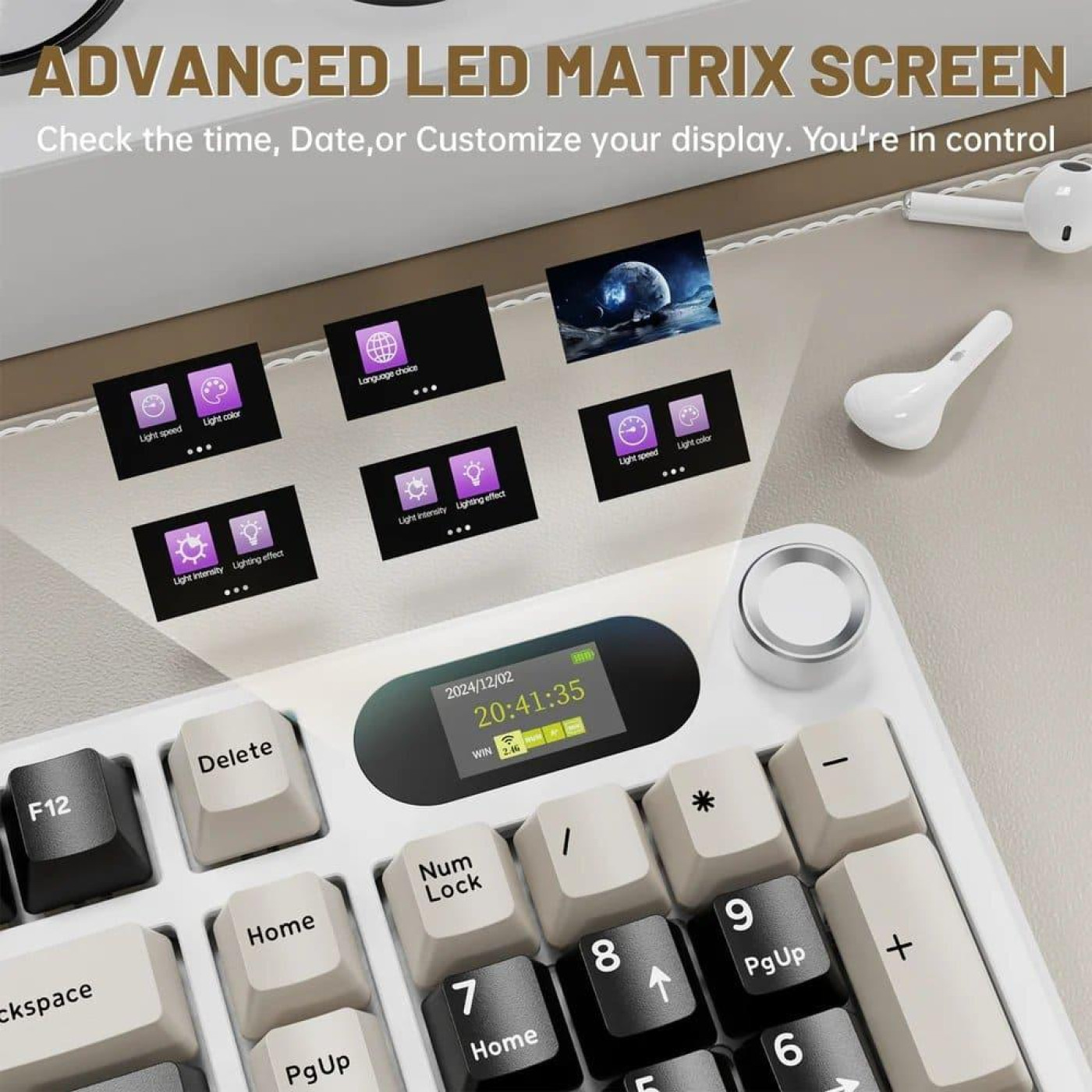 Клавиатура Attack Shark X98 Pro RGB Linear Blueberry Switch Wireless (AS-6972792470559-CW-UA) Cheese White (G-000003579)