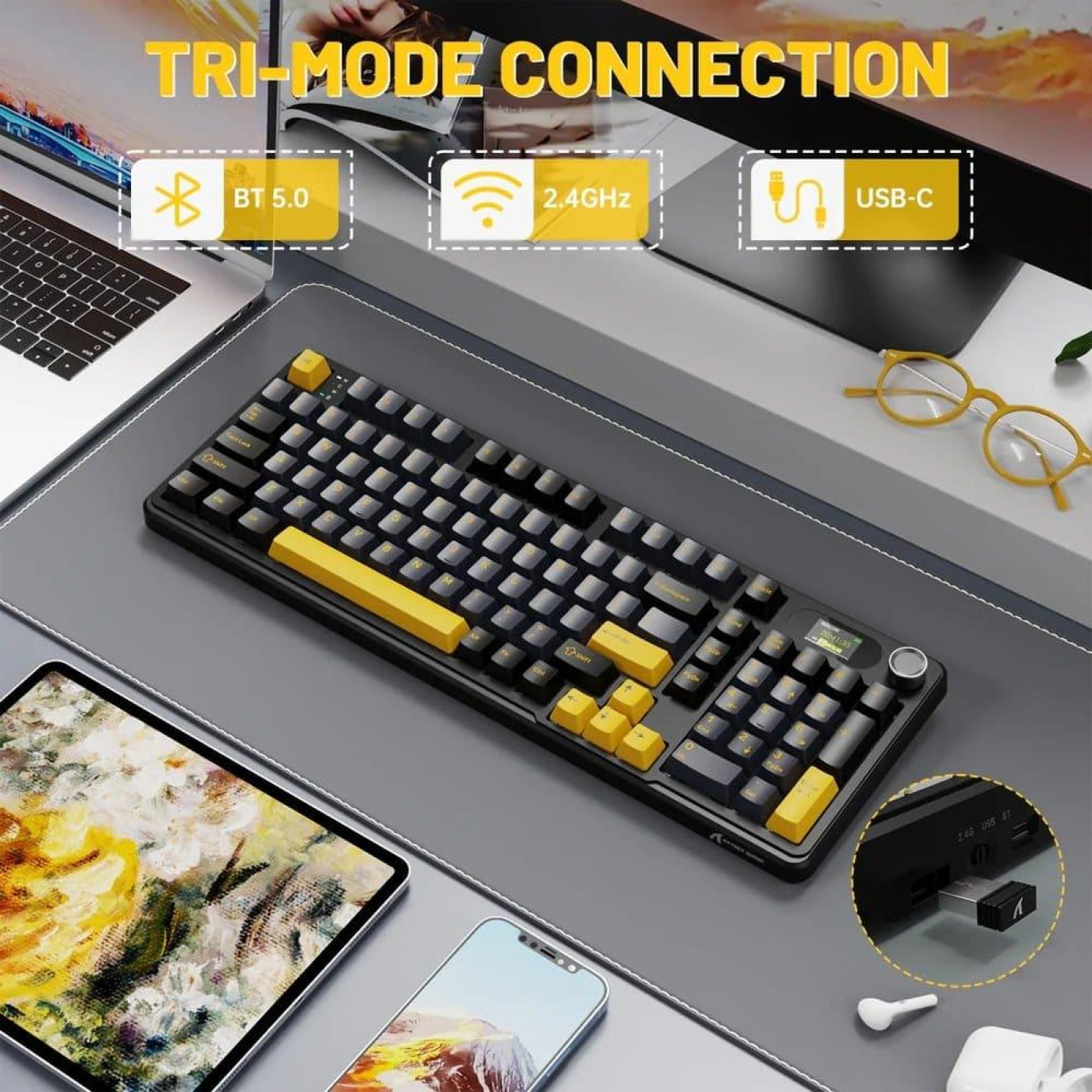 Клавиатура Attack Shark X98 Pro RGB Linear Blueberry Switch Wireless (AS-6972792470498-SB-UA) Star Black (G-000003602)