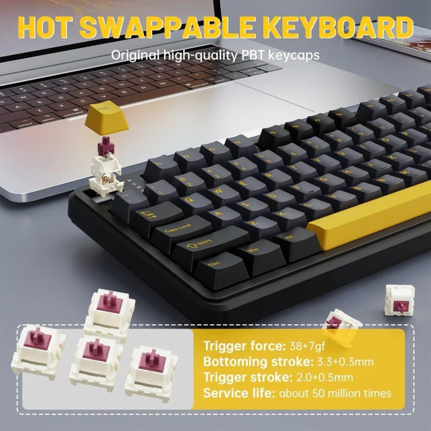 Клавиатура Attack Shark X98 Pro RGB Linear Blueberry Switch Wireless (AS-6972792470498-SB-UA) Star Black (G-000003602)