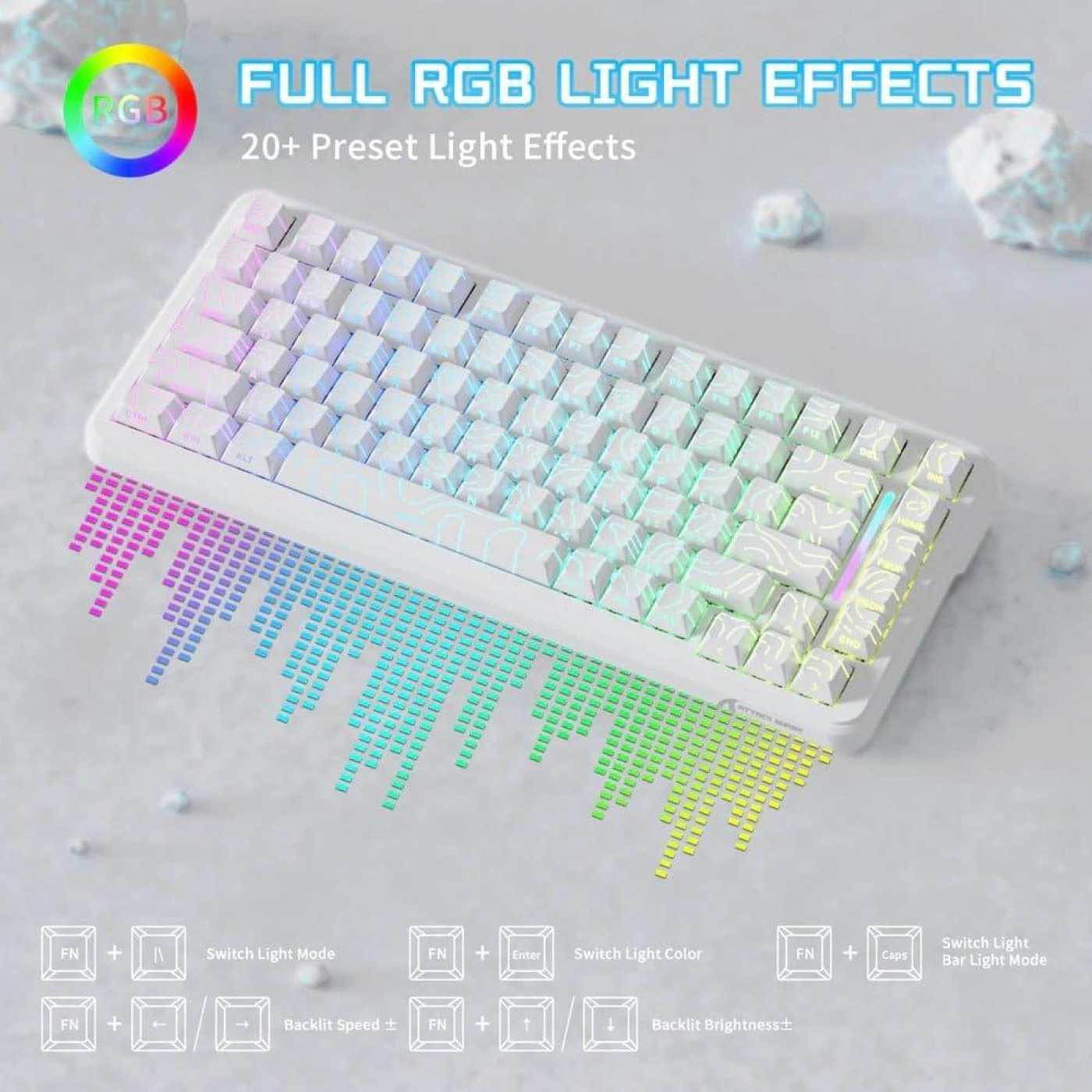 Клавиатура Attack Shark X82 Pro RGB HE Magnetic Switch Wireless (AS-6972792470702-WCL) White Contour Line (G-000003604)