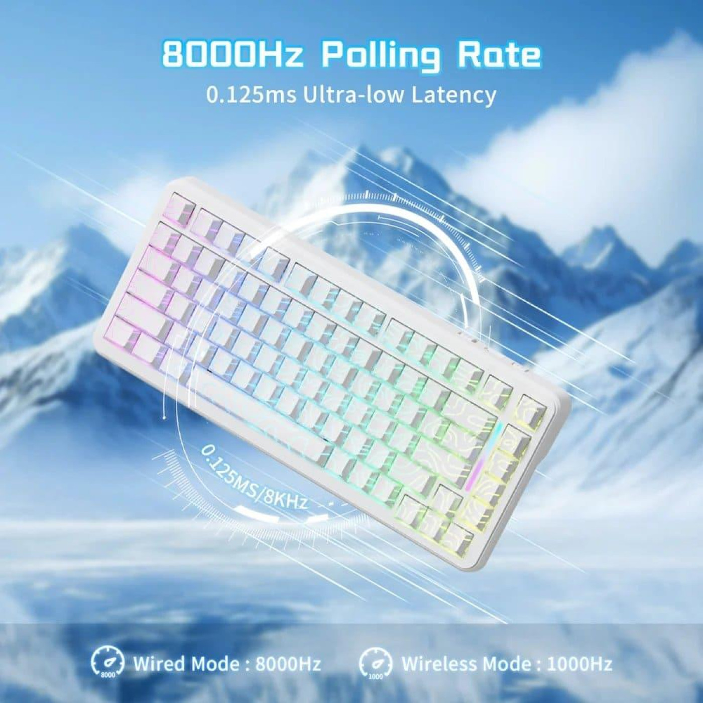 Клавиатура Attack Shark X82 Pro RGB HE Magnetic Switch Wireless (AS-6972792470702-WCL) White Contour Line (G-000003604)