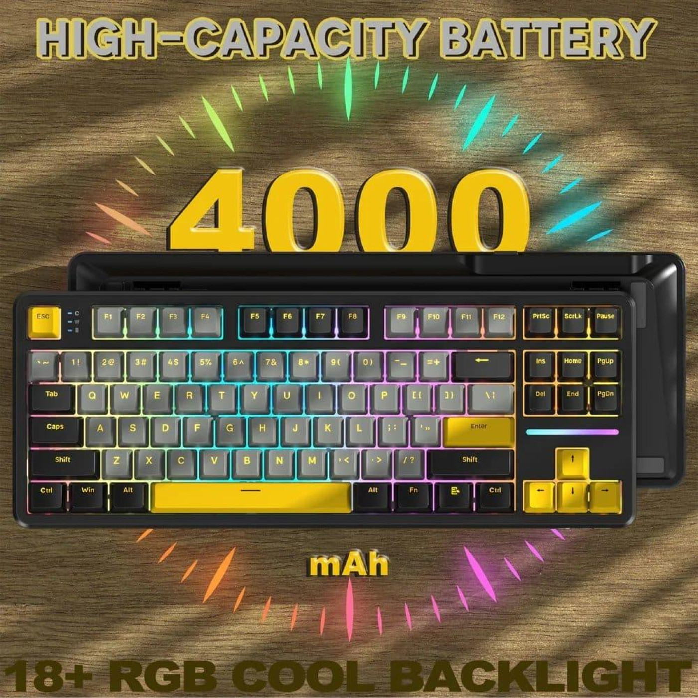 Клавиатура Attack Shark X87 RGB Linear Strawberry Switch Wireless (AS-6972792470429-SB) Star Black (G-000003585)
