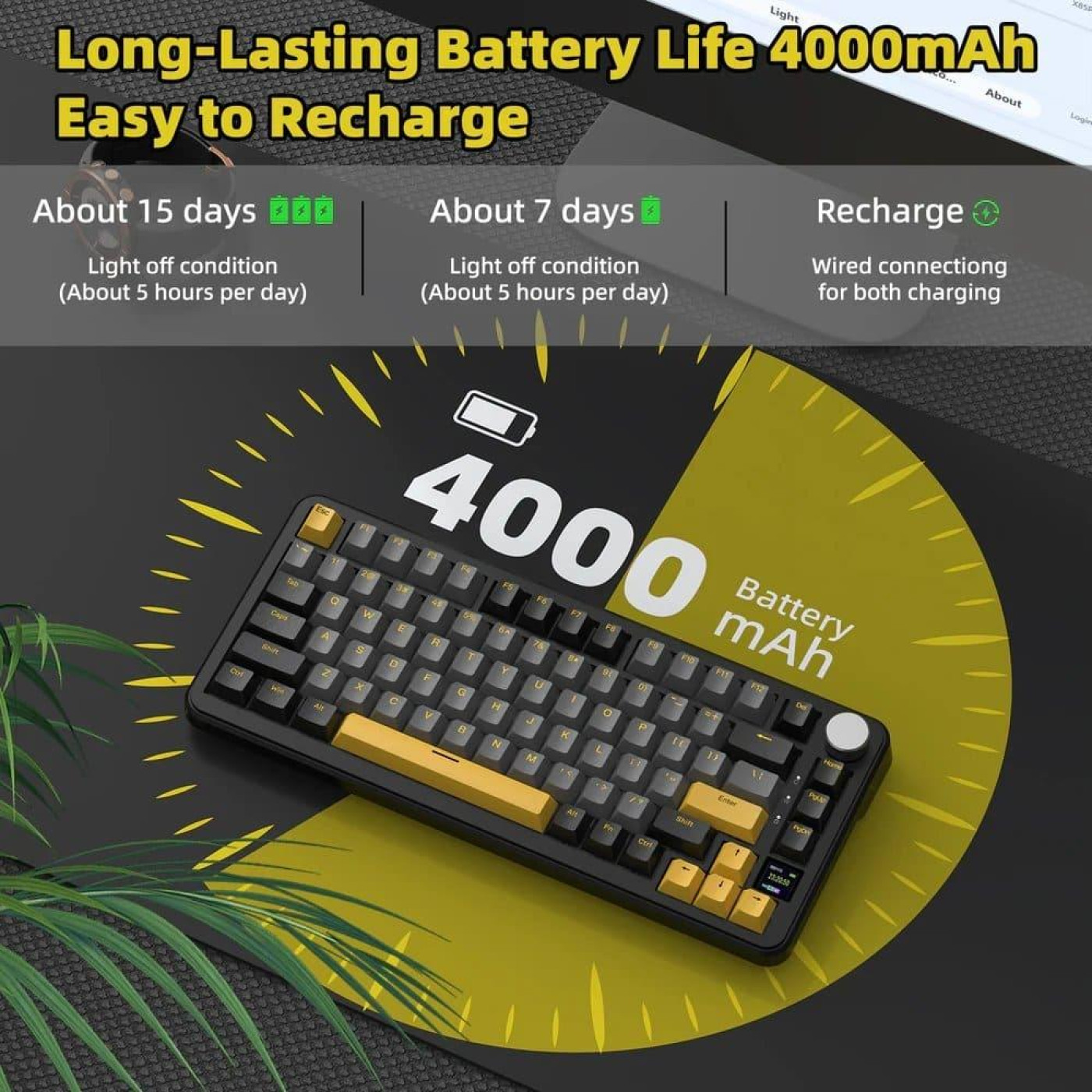 Клавиатура Attack Shark X85 Pro RGB Linear Blueberry Switch Wireless (AS-6972792470368-SB-UA) Starry Black (G-000003591)