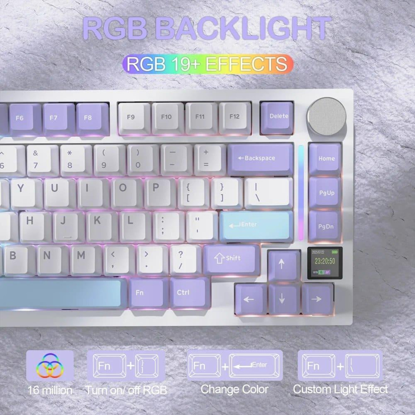 Клавиатура Attack Shark X820 Ultra RGB Linear Gift Switch Wireless (AS-6972792471273-L-UA) Lavender (G-000003584)