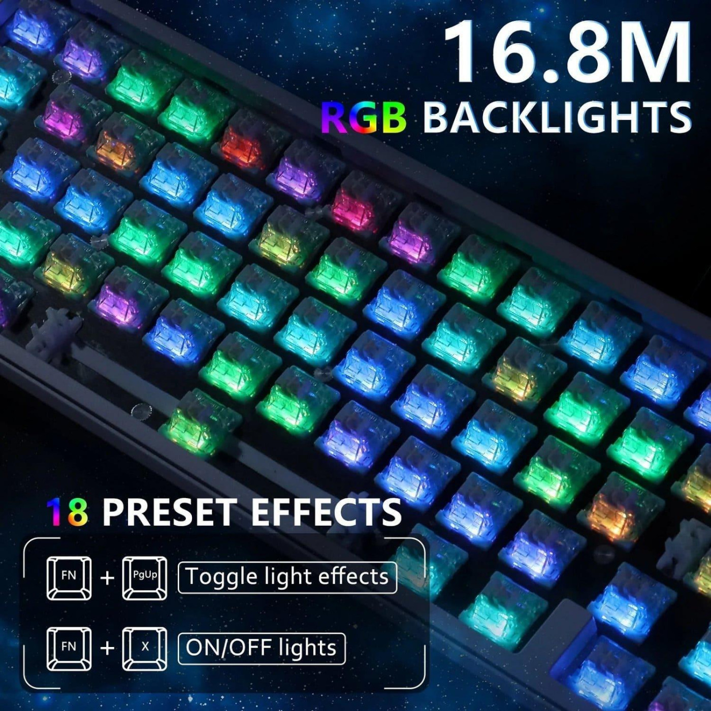 Клавиатура Attack Shark X65 RGB HE Magnetic Switch (AS-6972792470535-W-UA) White (G-000003597)