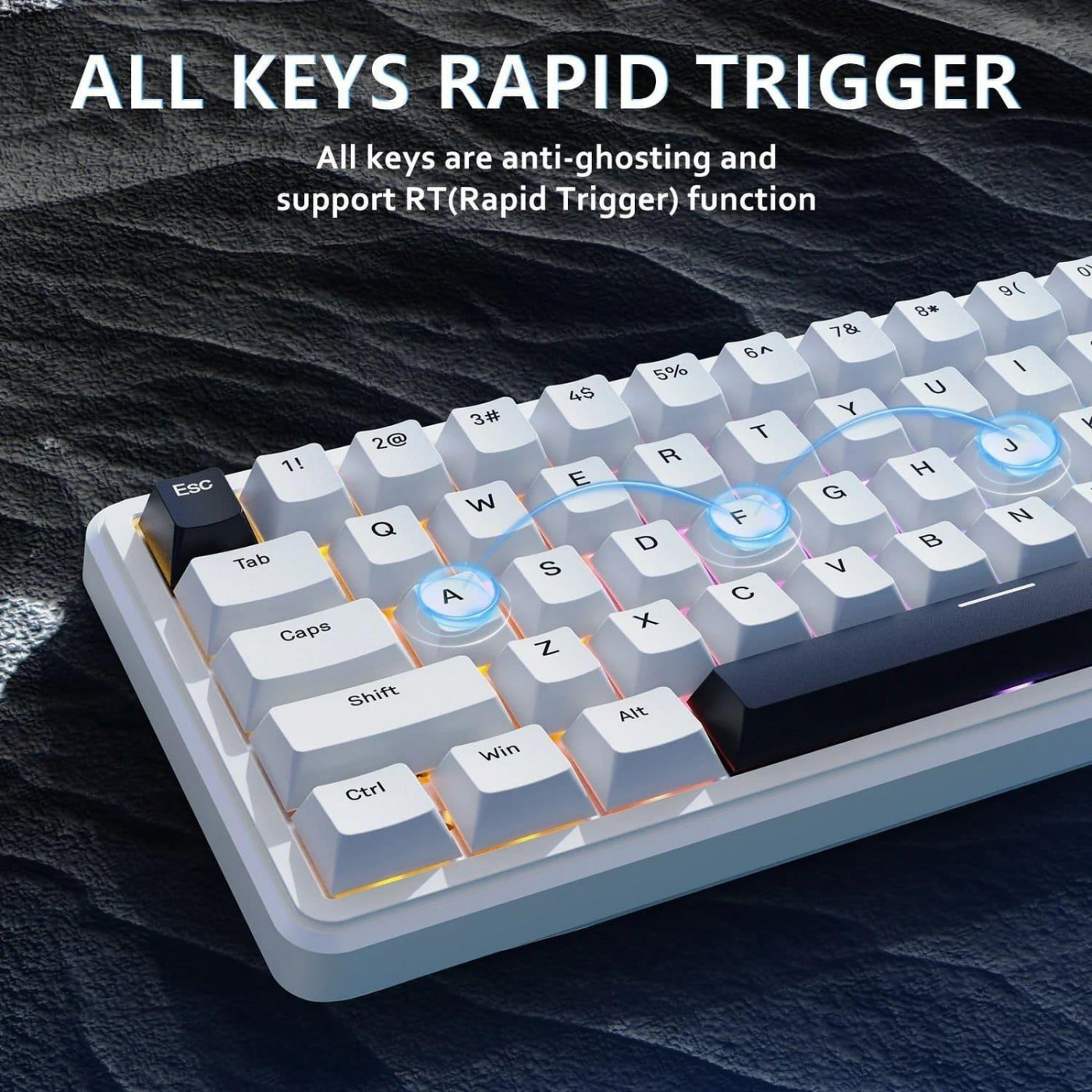 Клавиатура Attack Shark X65 RGB HE Magnetic Switch (AS-6972792470535-W-UA) White (G-000003597)