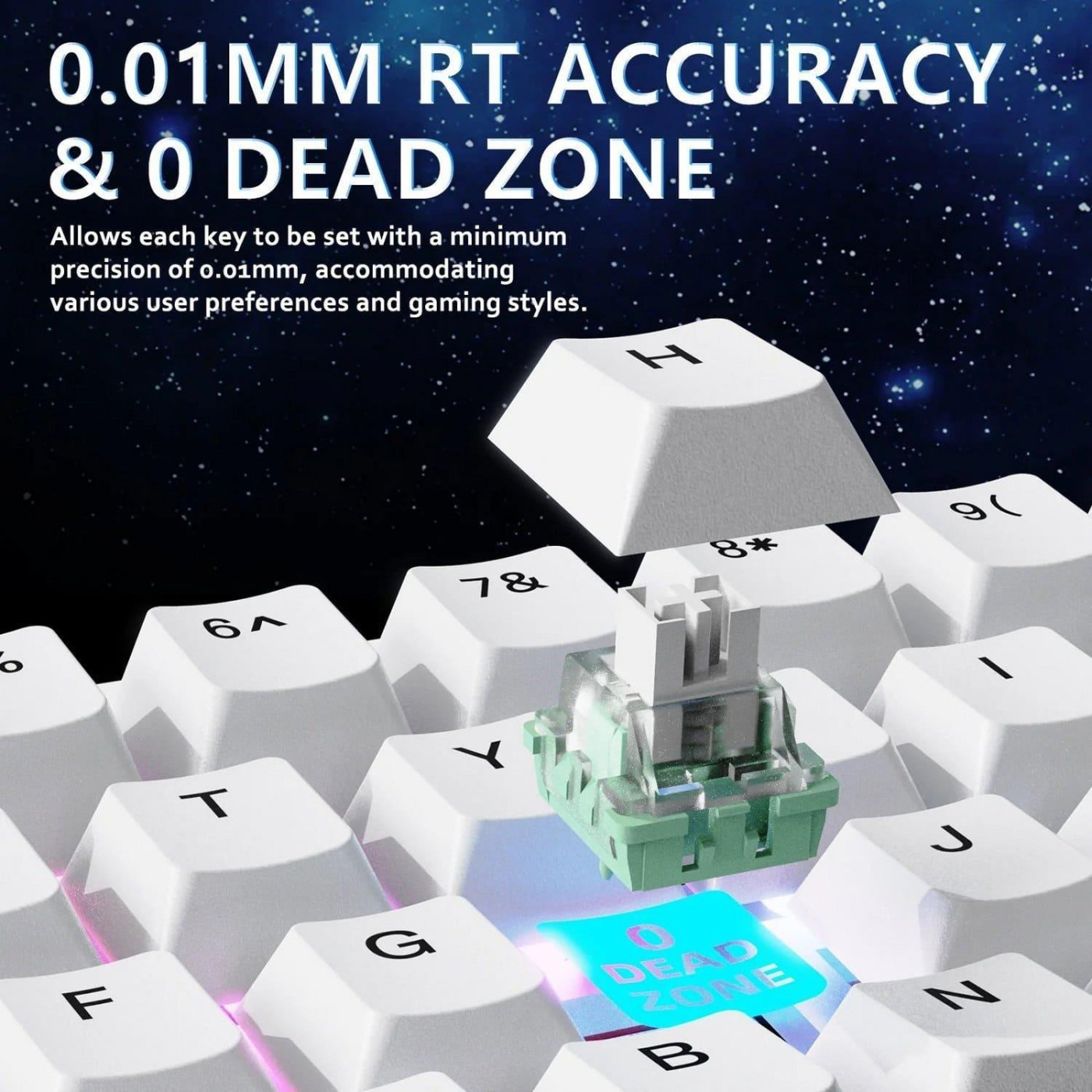 Клавиатура Attack Shark X65 RGB HE Magnetic Switch (AS-6972792470535-W-UA) White (G-000003597)