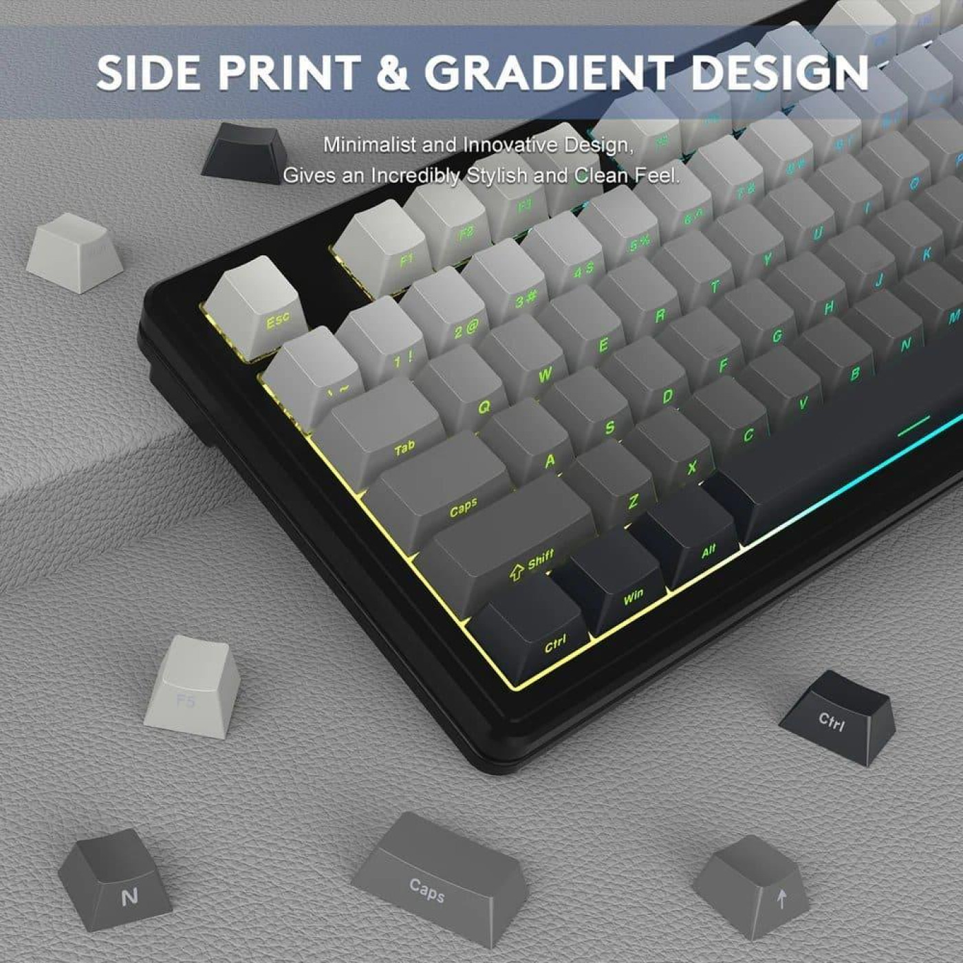 Клавиатура Attack Shark M87 Pro V2 RGB Linear White Jade Switch Wireless (AS-6972792470467-MN) Gradient Black (G-000003587)