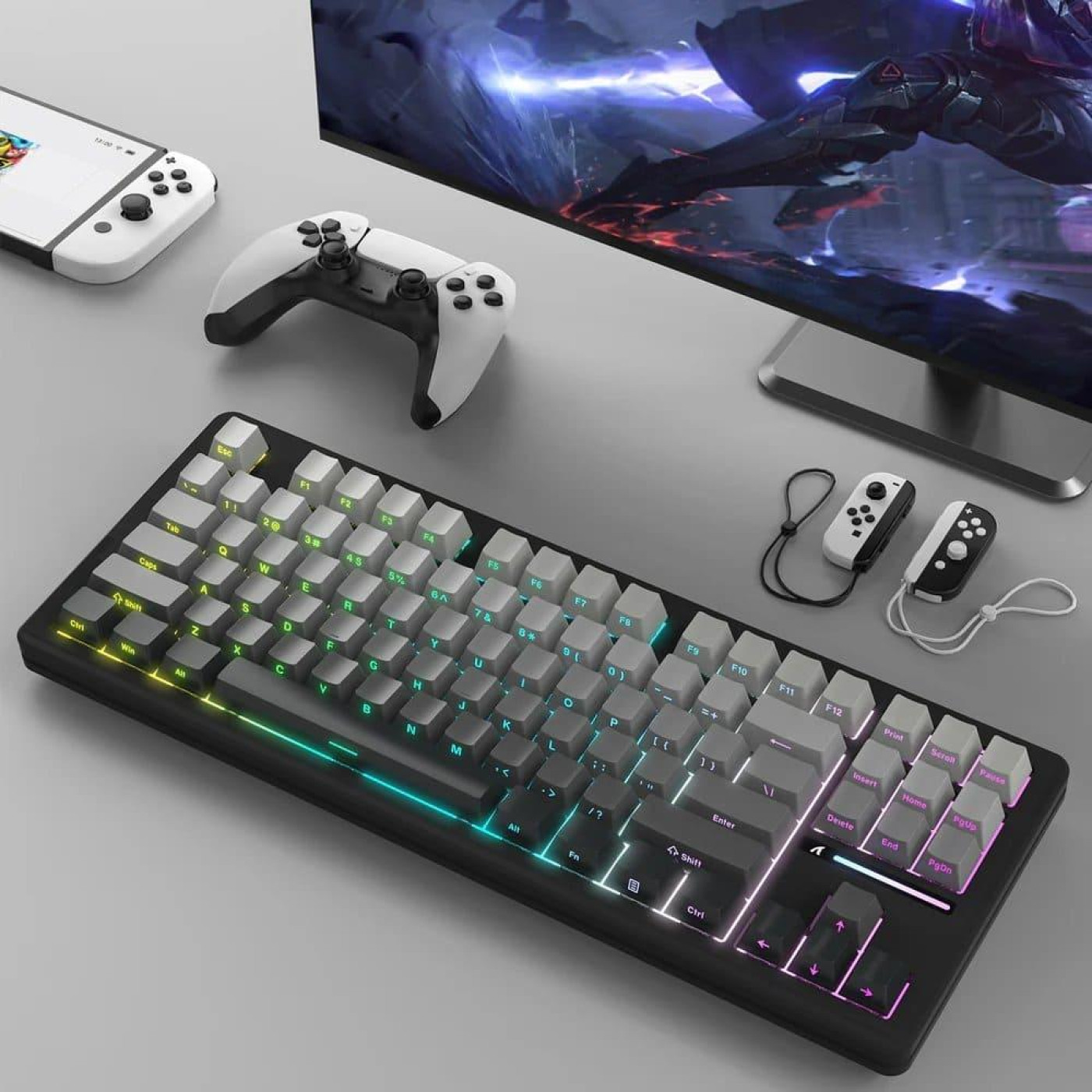 Клавиатура Attack Shark M87 Pro V2 RGB Linear White Jade Switch Wireless (AS-6972792470467-MN) Gradient Black (G-000003587)