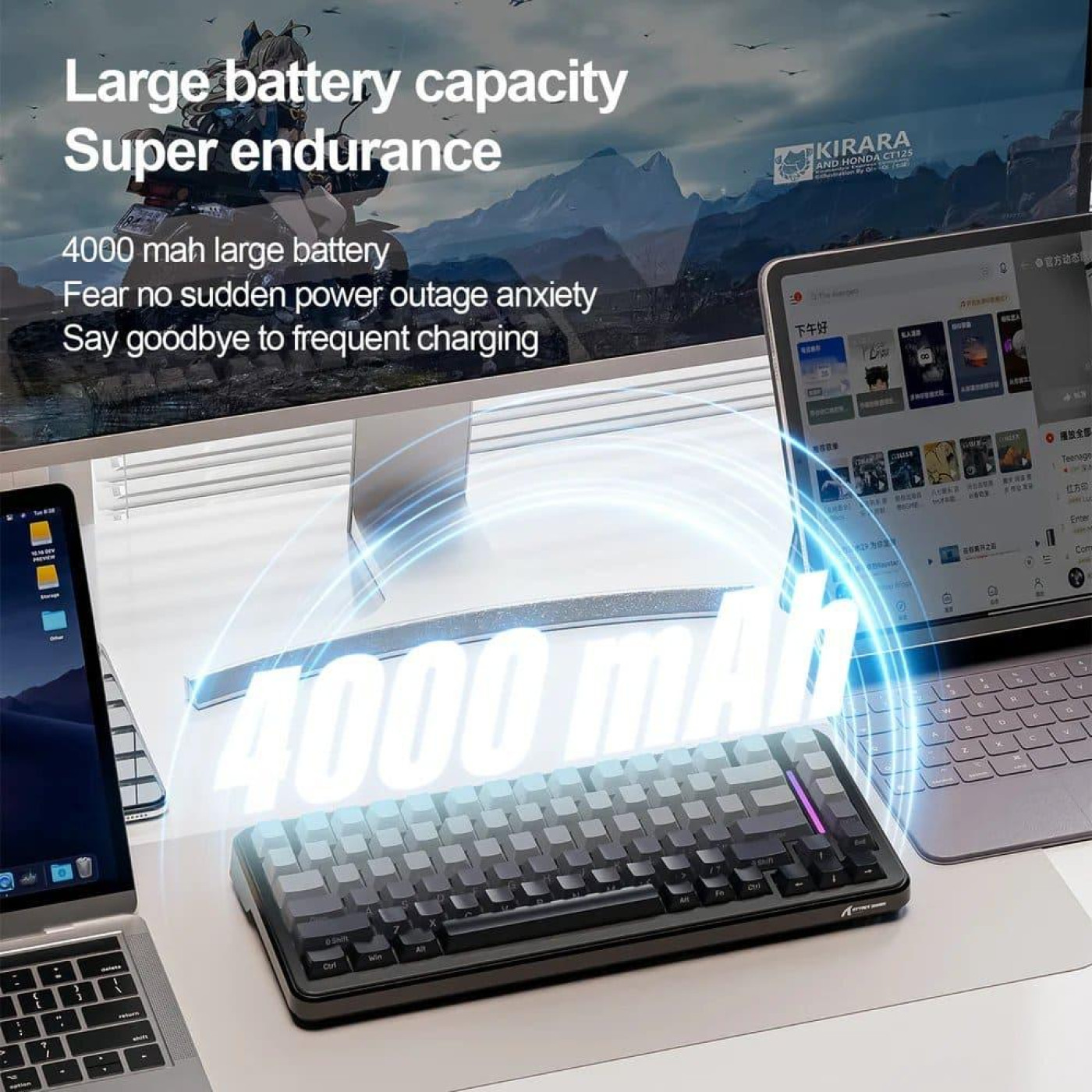 Клавиатура Attack Shark M86 RGB Linear Blueberry Switch Wireless (AS-6972792470474-SB-UA) Black (G-000003596)