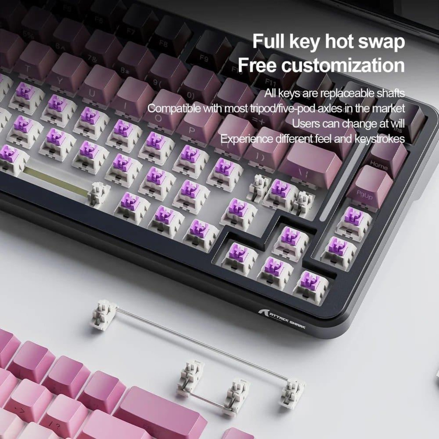 Клавиатура Attack Shark M86 RGB Linear Blueberry Switch Wireless (AS-6972792470474-SB-UA) Black (G-000003596)