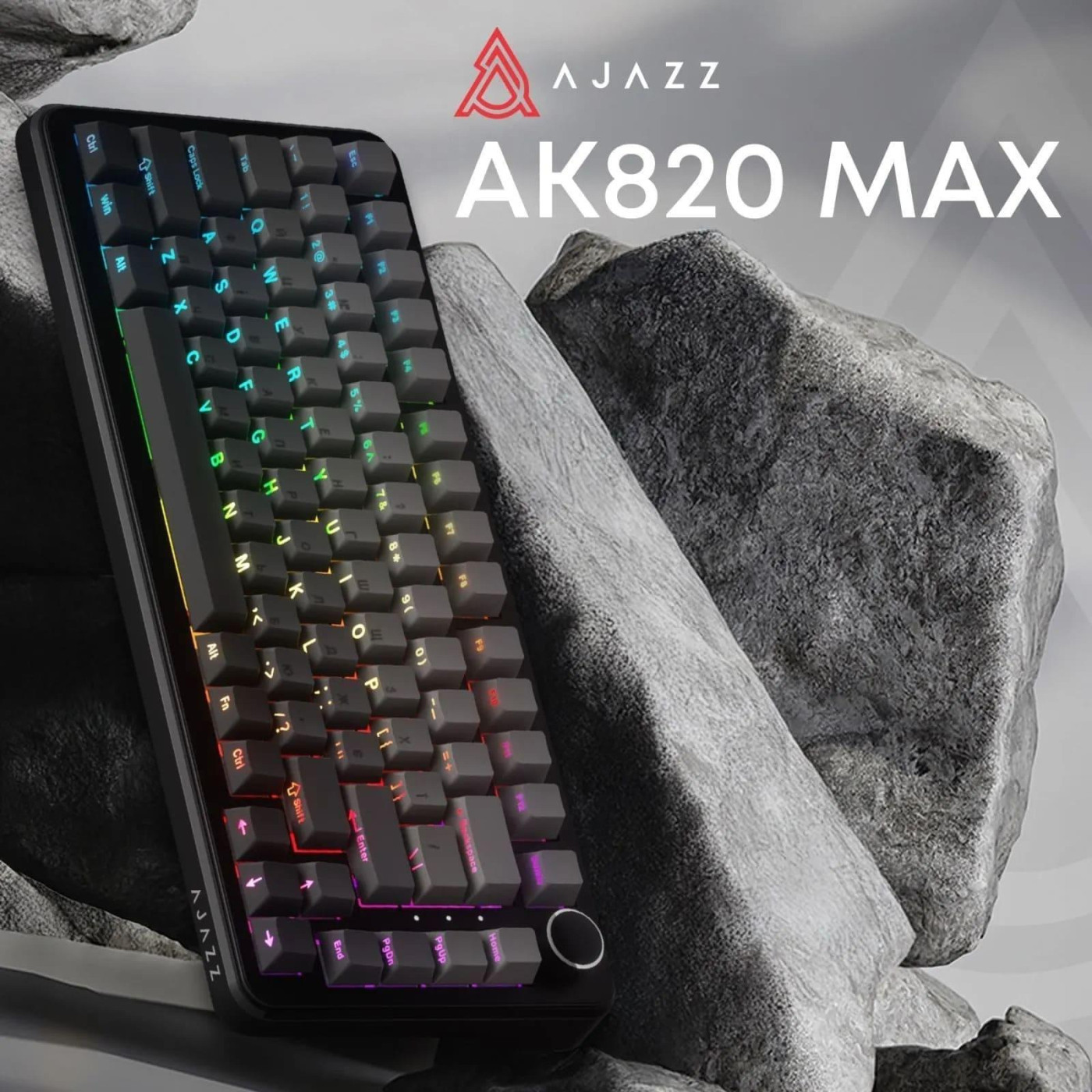 Клавіатура Ajazz AK820 MAX Magnetic Switch RGB USB Gradient Black (AK820MAX-M-S-GG)