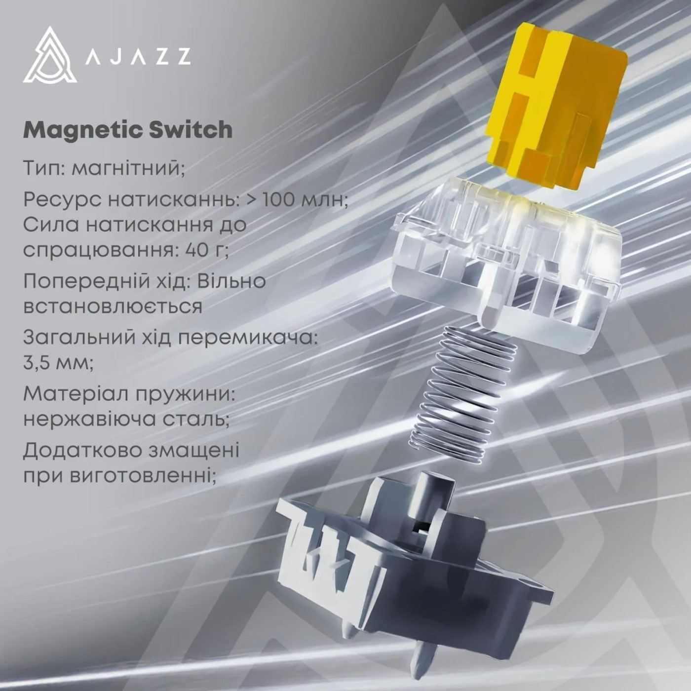 Клавіатура Ajazz AK820 MAX Magnetic Switch RGB USB Gradient Black (AK820MAX-M-S-GG)