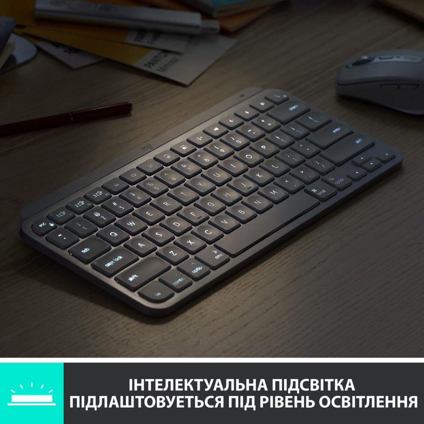 Клавіатура Logitech MX Keys Mini Wireless Graphite (920-010498)