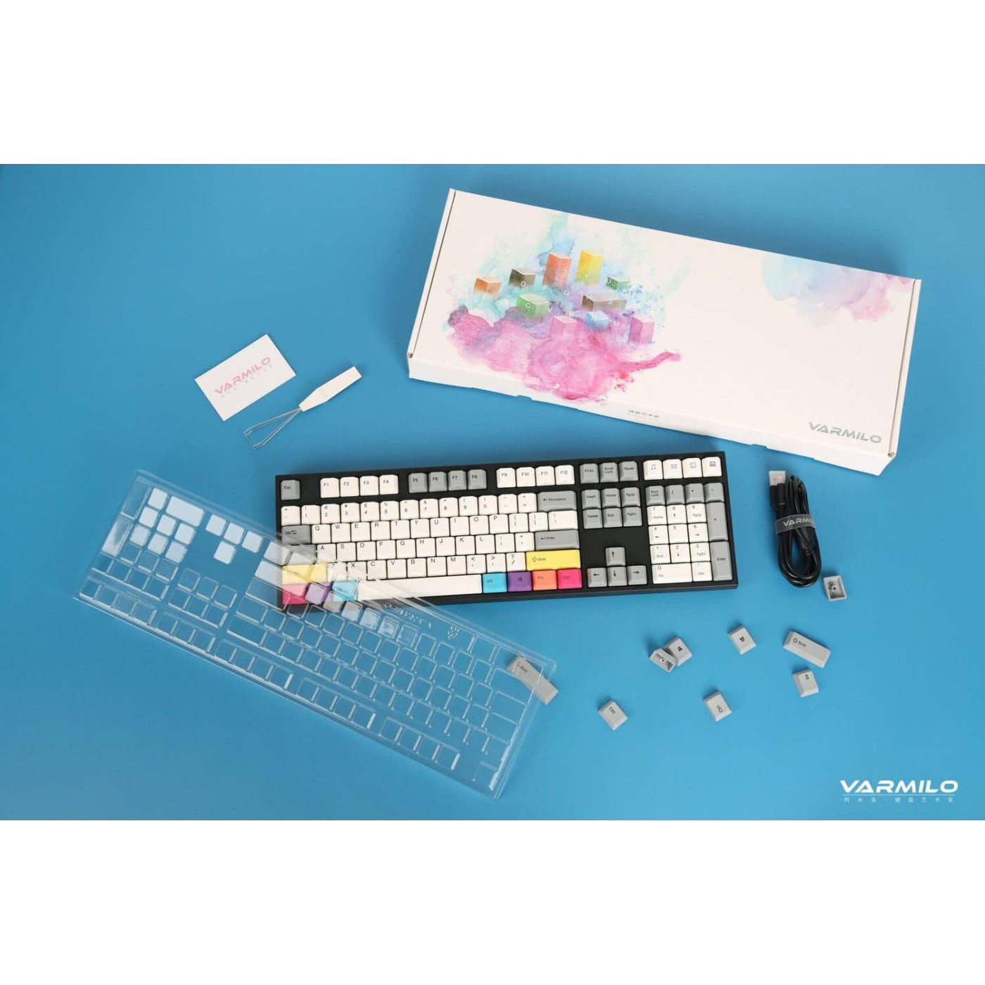 Клавіатура Varmilo APT108 CMYK C-TK Red WL/USB-A White Led (A93A024D4A5A17A007)