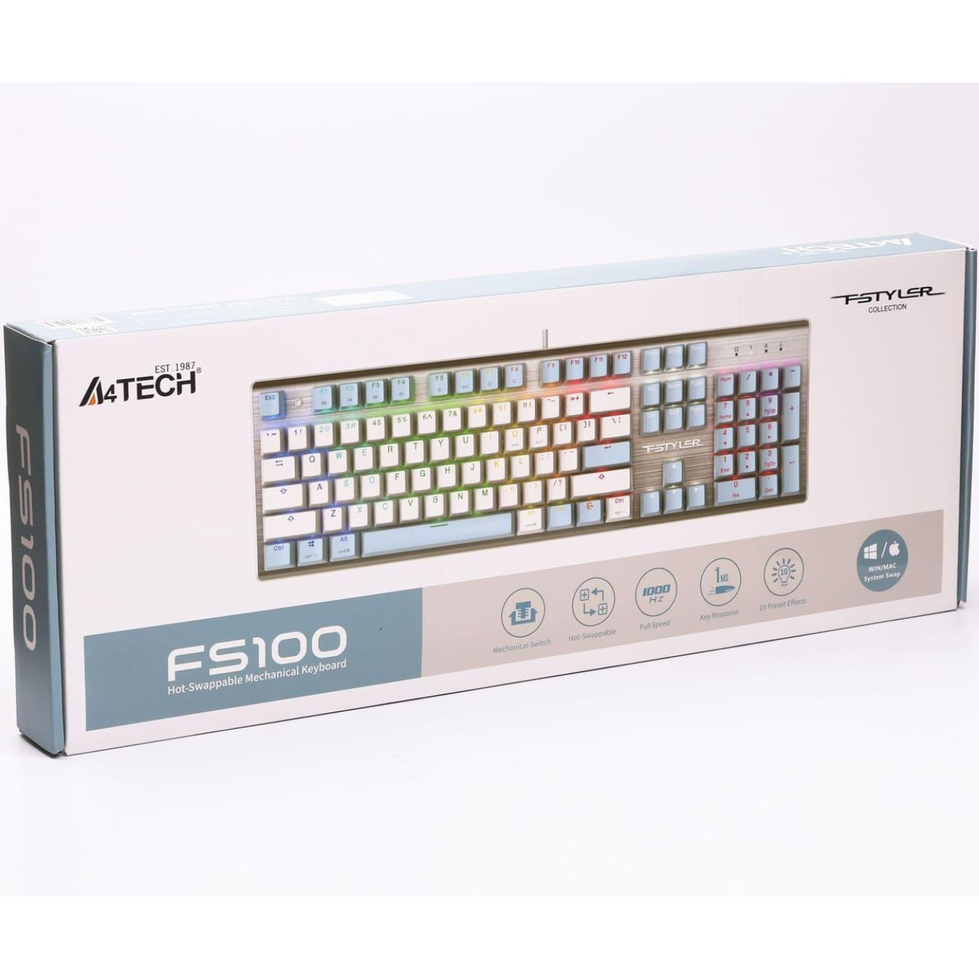 Клавіатура A4Tech Fstyler FS100 USB Blue (FS100 (Icy Blue))