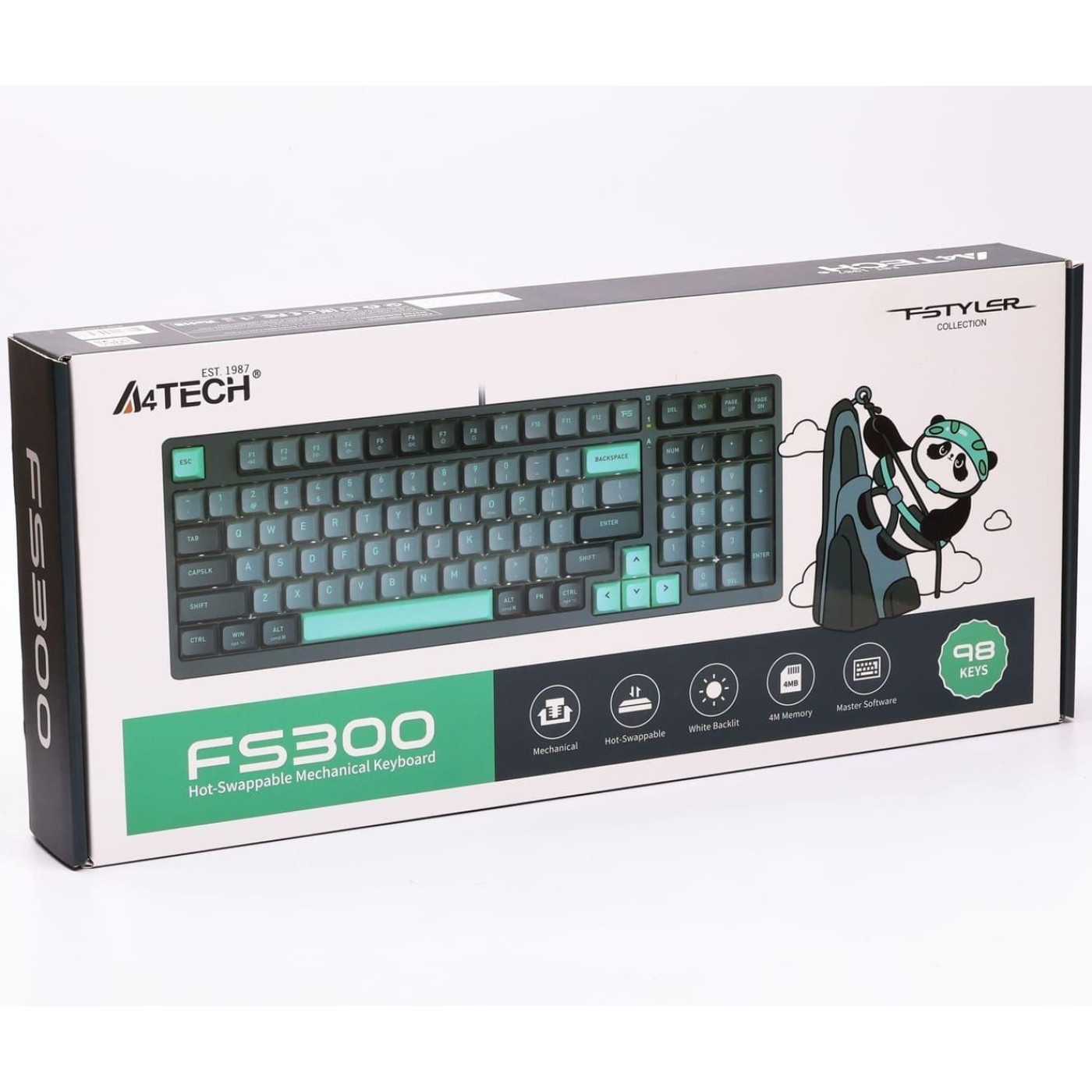 Клавіатура A4Tech Fstyler FS300 USB Panda Rock Climbing (FS300 (Panda Rock Climbing))