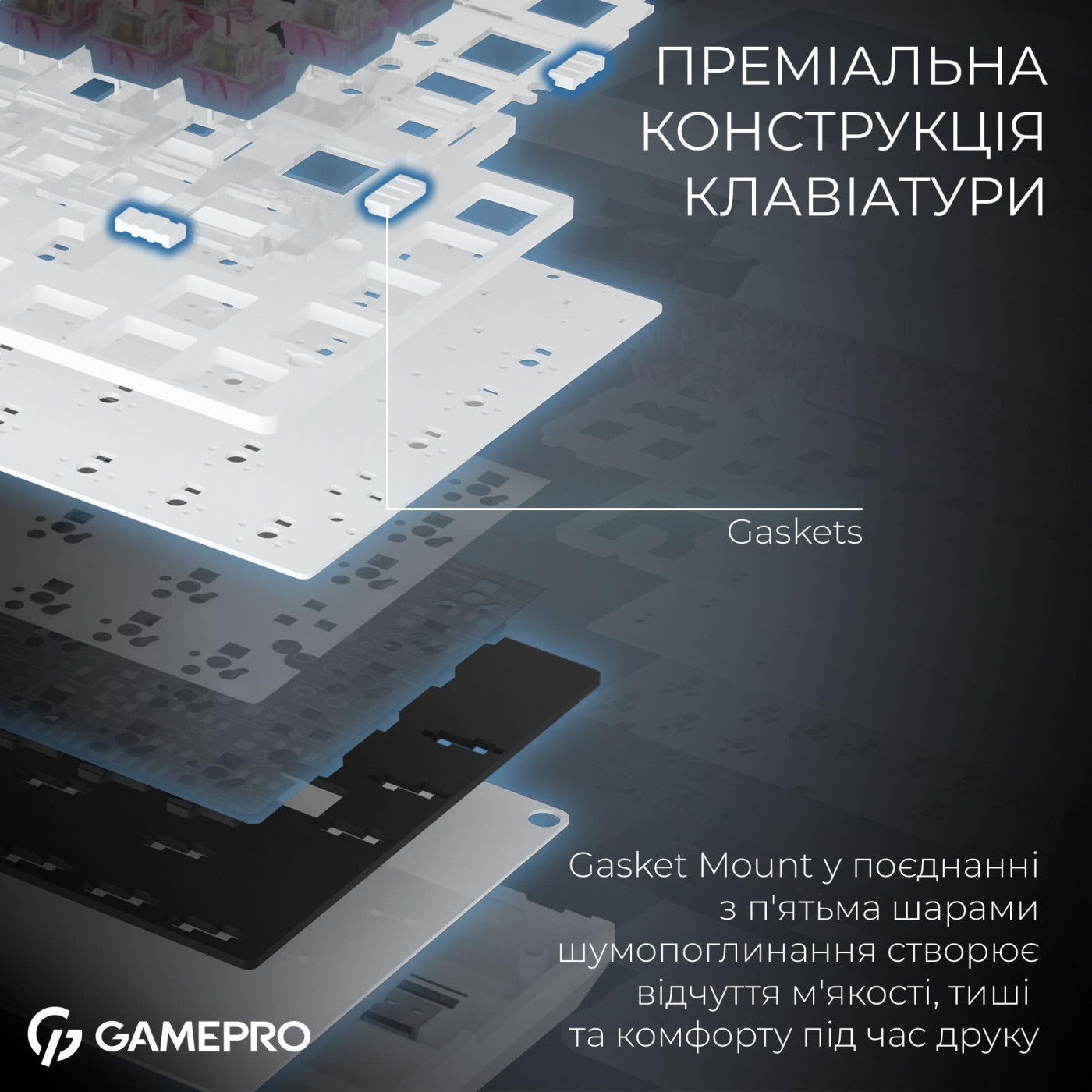 Клавиатура GamePro MK160D Pro QLAB Sakura Switch White (MK160-W-D-QS-PRO)