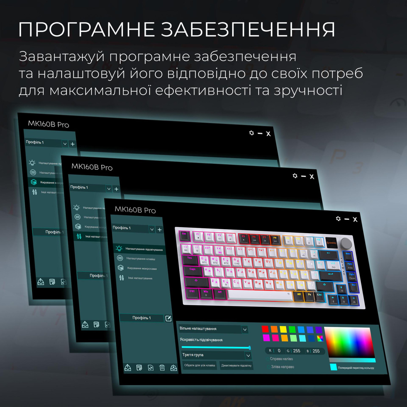 Клавиатура GamePro MK160D Pro QLAB Sakura Switch White (MK160-W-D-QS-PRO)