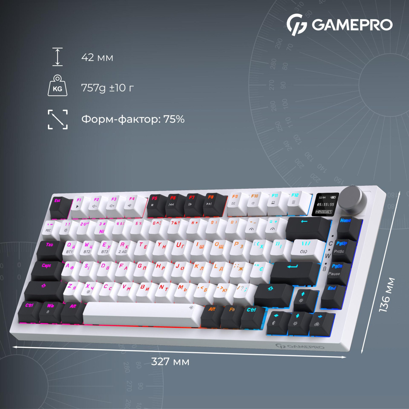 Клавиатура GamePro MK160D Pro QLAB Sakura Switch White (MK160-W-D-QS-PRO)
