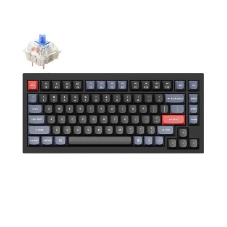 Клавіатура Keychron Q1 QMK HotSwappable Gateron Phantom Blue RGB Knob Black (Q1M2_KEYCHRON)