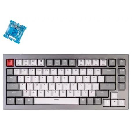 Клавіатура Keychron Q1 QMK HotSwappable Gateron Phantom Blue RGB Knob Space Grey (Q1N2_KEYCHRON)