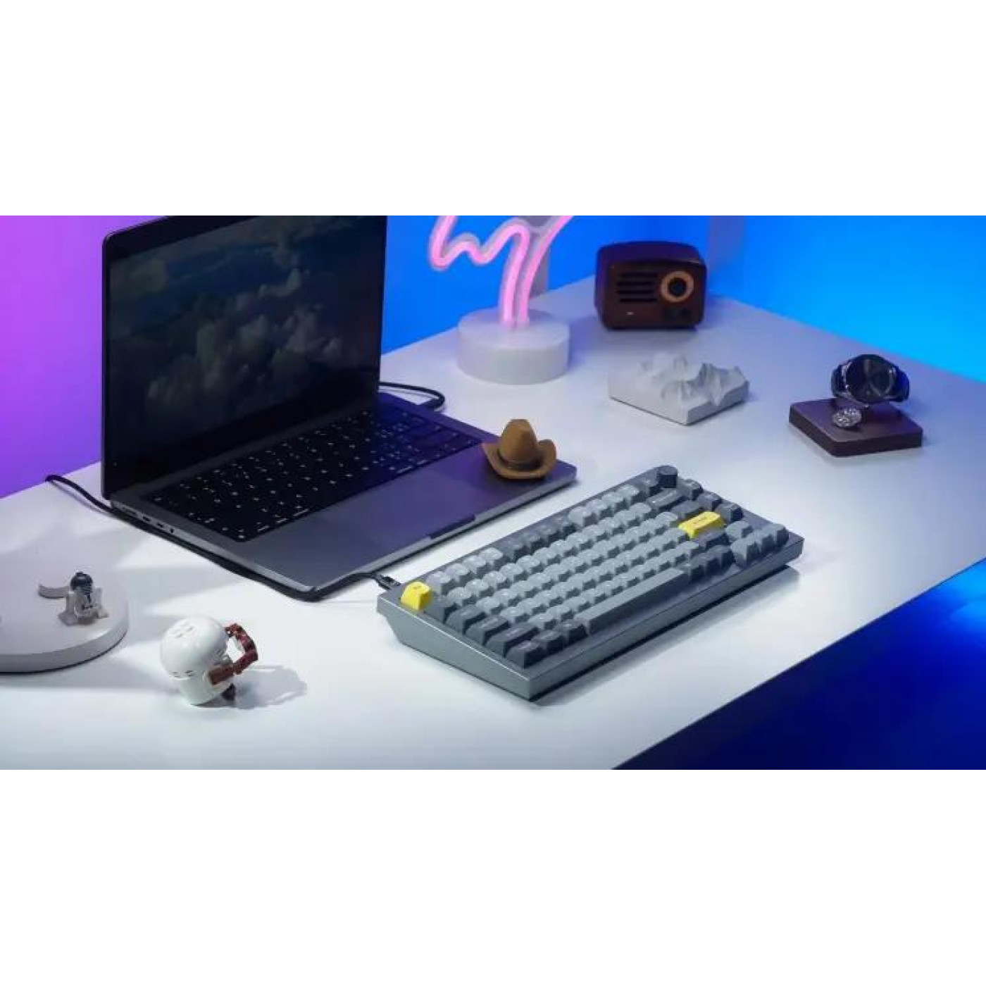 Клавіатура Keychron Q1 QMK HotSwappable Gateron Phantom Red RGB Knob Space Grey (Q1N1_KEYCHRON)