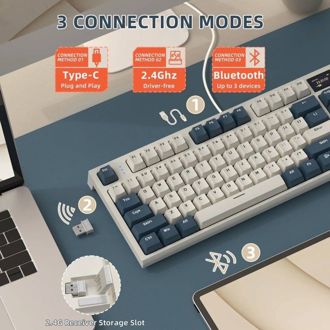 Клавиатура Attack Shark K86 RGB Linear Blue Whale Switches Wireless (AS-6972792471198-TM-UA) Timing Machine (G-000003580)