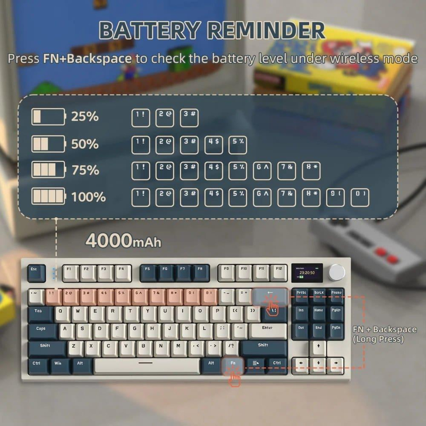 Клавиатура Attack Shark K86 RGB Linear Blue Whale Switches Wireless (AS-6972792471198-TM-UA) Timing Machine (G-000003580)
