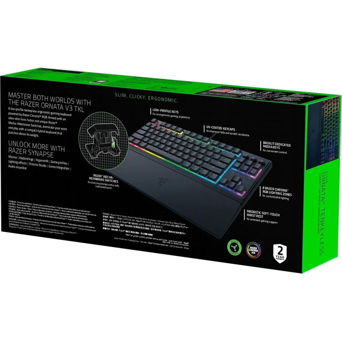 Клавиатура Razer Ornata V3 TKL Mecha-Membrane Switches USB Black (RZ03-04881800-R371) U2