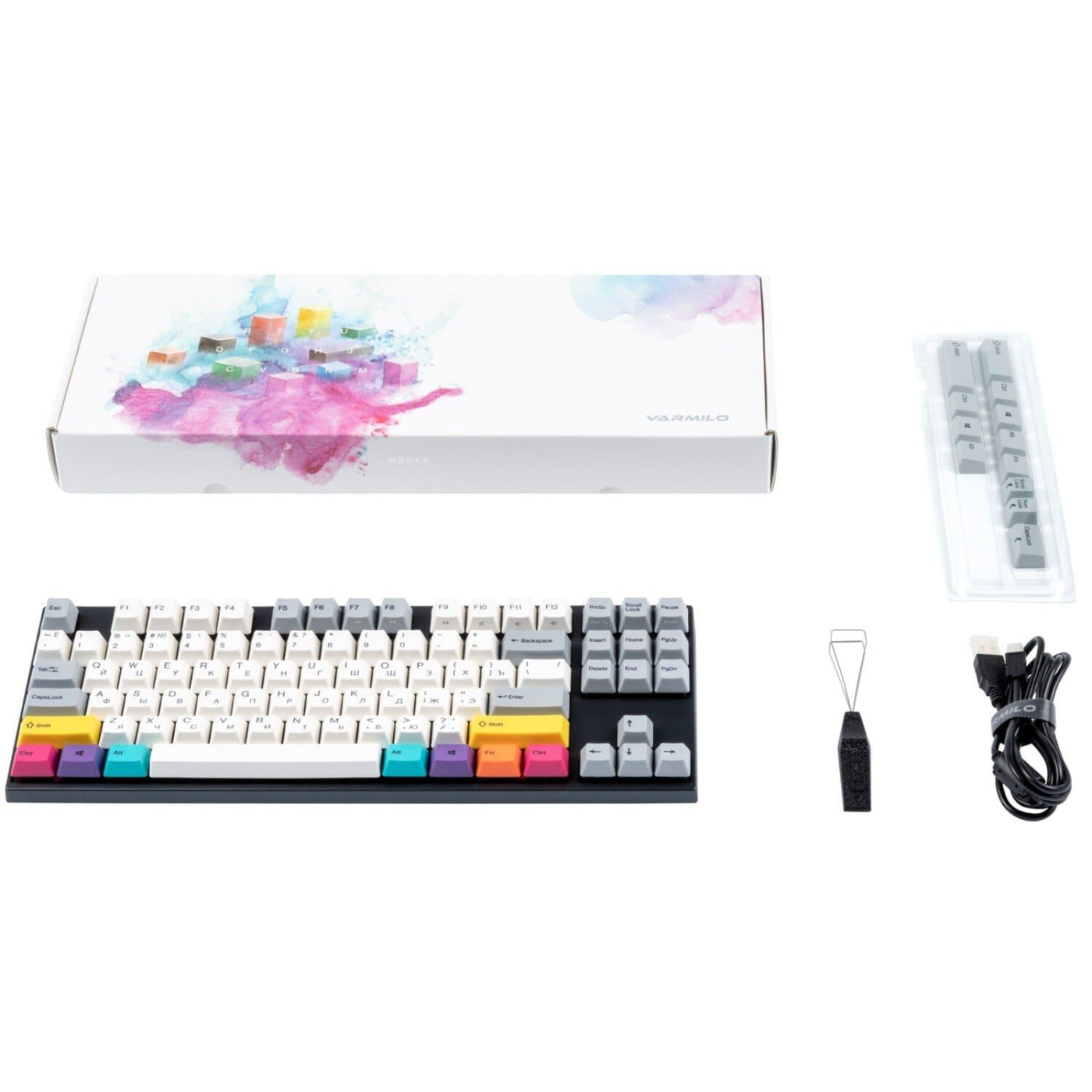 Клавиатура Varmilo APT87 CMYK C-TK Brown WL/USB-A White Led (A92A024D3A5A17A007)