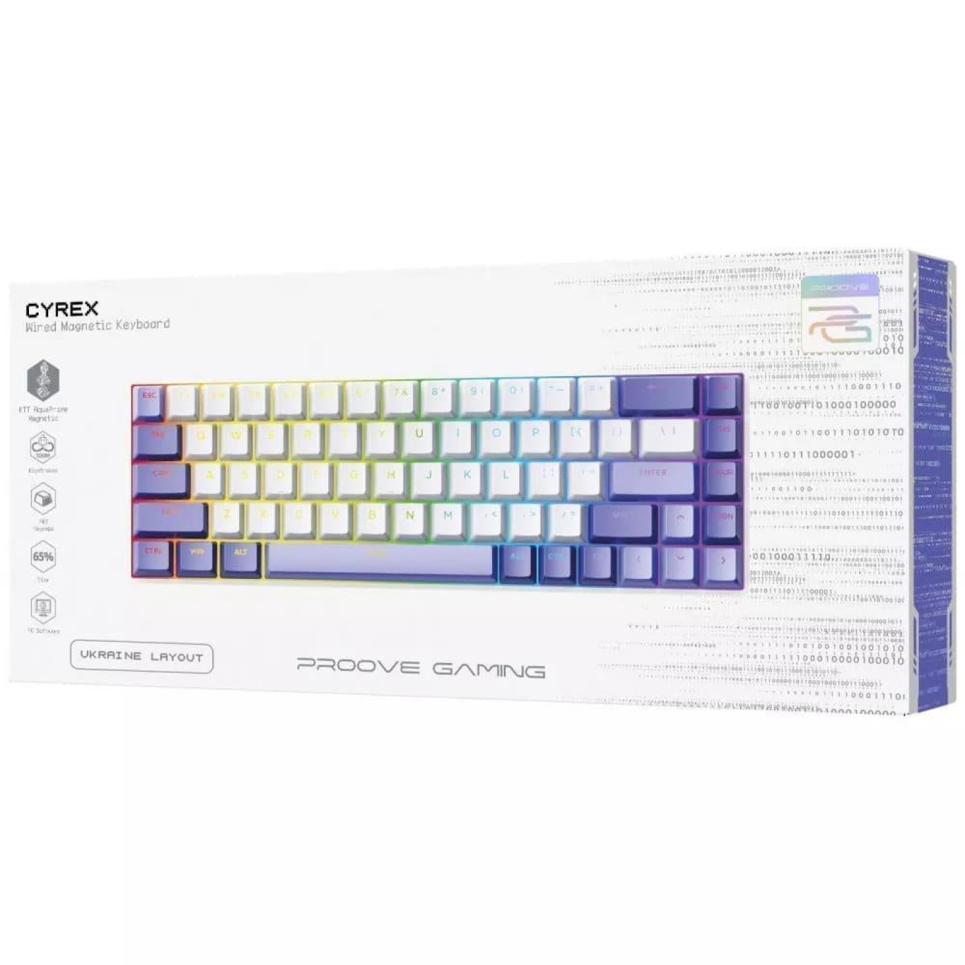 Клавіатура Proove Gaming Cyrex (Ukraine Layout) white/purple (MKCR00022417)
