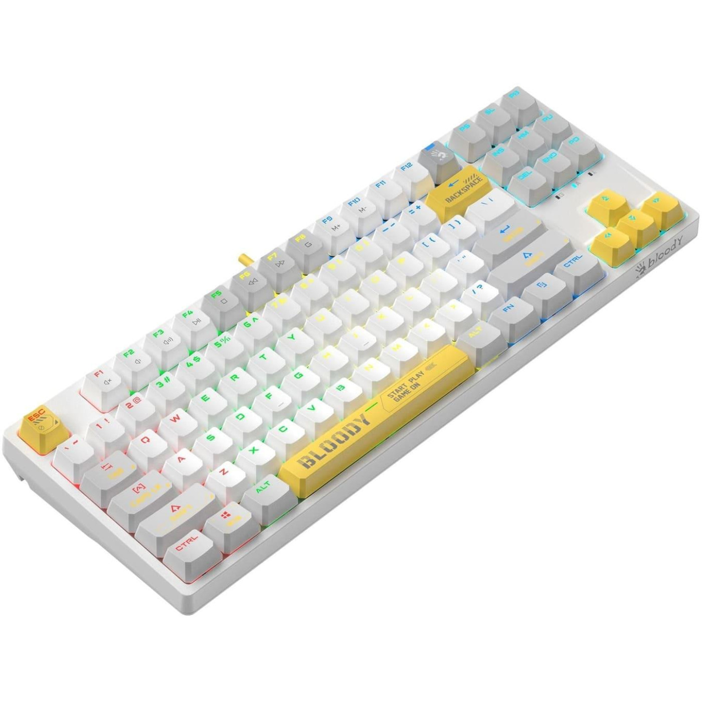 Клавиатура Bloody A4Tech S87 BLMS Red Plus Switch Energy White (S87 Energy White) (S87 (Energy White))