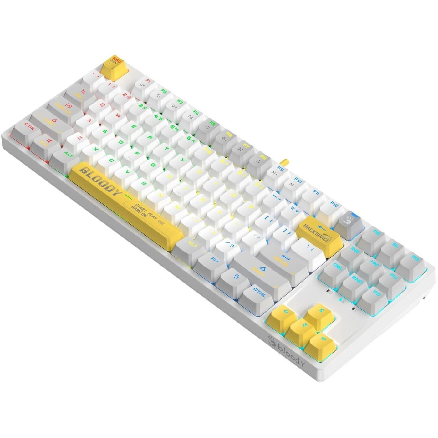 Клавиатура Bloody A4Tech S87 BLMS Red Plus Switch Energy White (S87 Energy White) (S87 (Energy White))