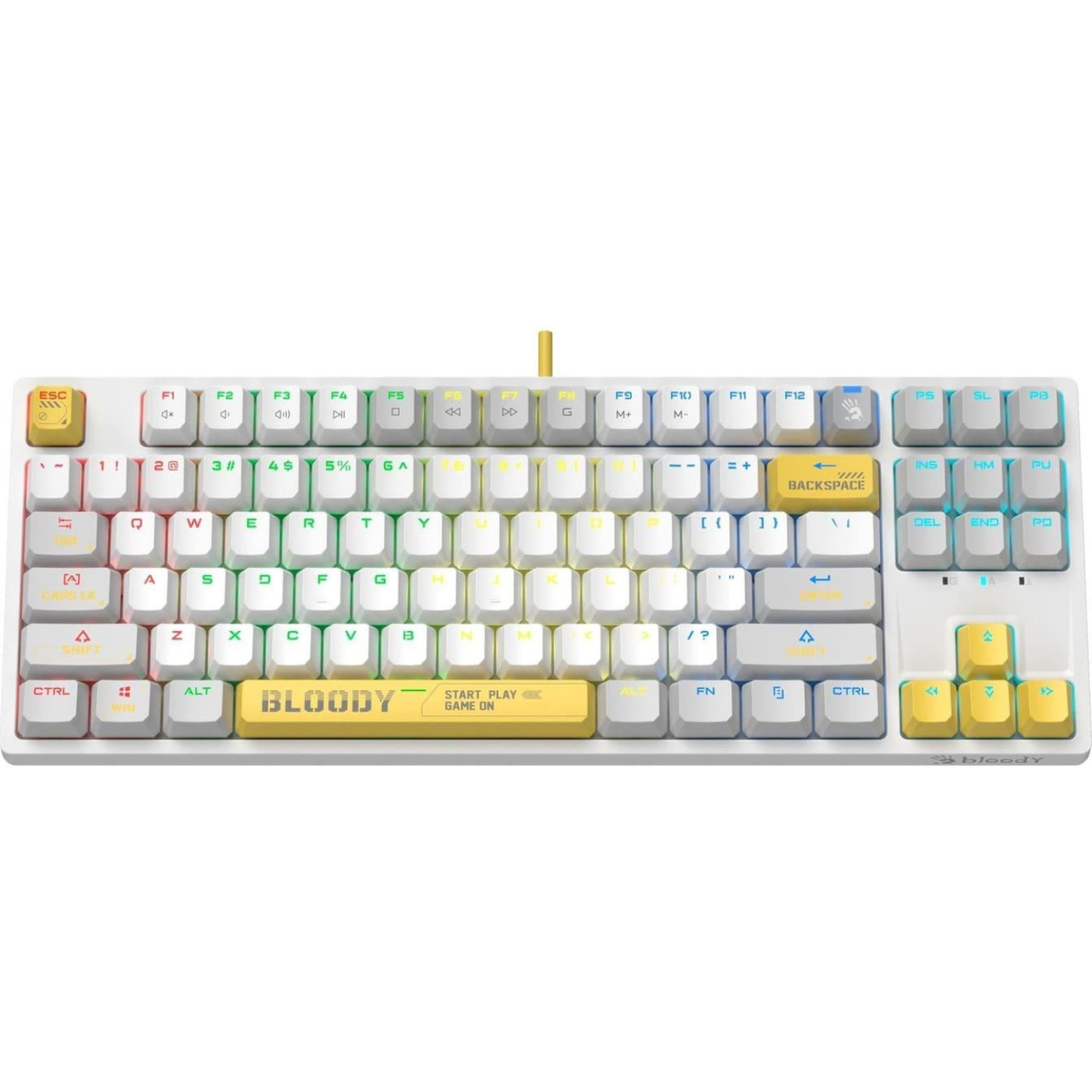 Клавиатура Bloody A4Tech S87 BLMS Red Plus Switch Energy White (S87 Energy White) (S87 (Energy White))