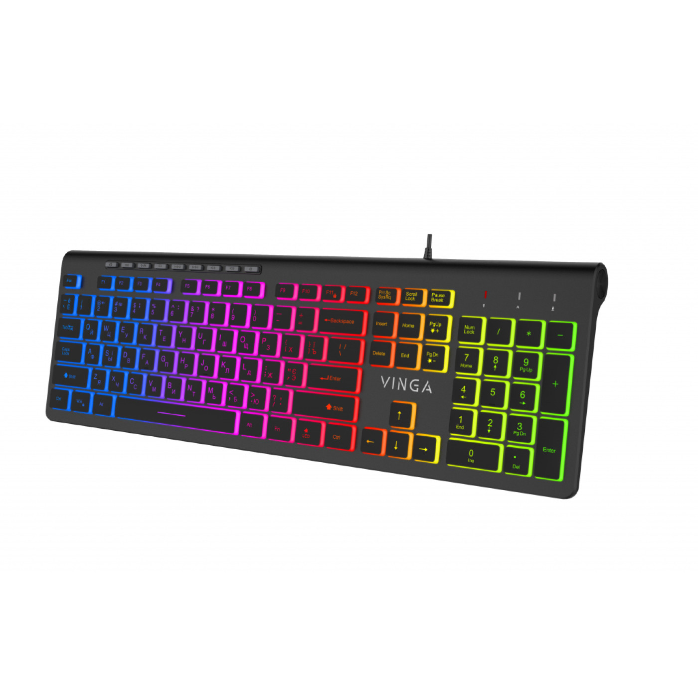 Клавіатура Vinga KB-460 Black USB (KB-460) (KB-460 Black)