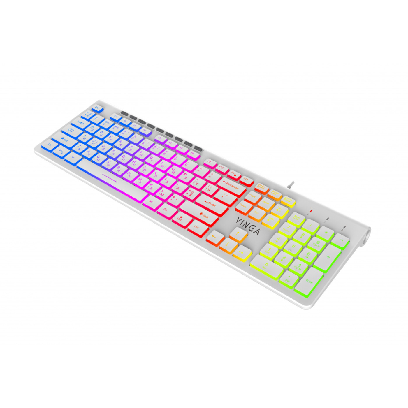 Клавіатура Vinga KB-460 White USB (KB-460 ) (KB-460 White)