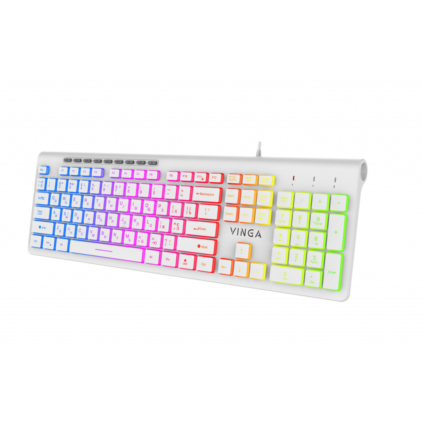 Клавіатура Vinga KB-460 White USB (KB-460 ) (KB-460 White)
