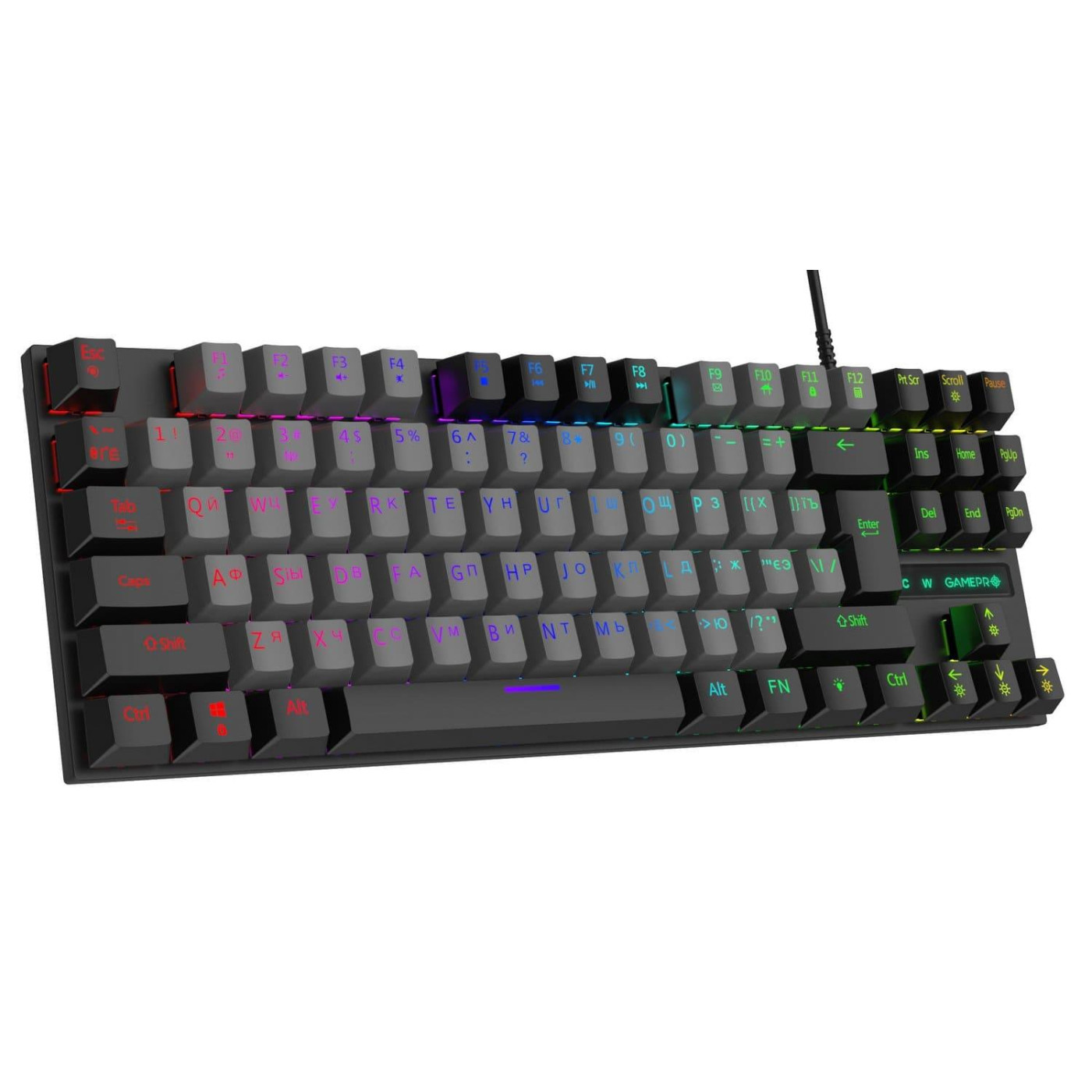 Клавиатура GamePro MK100B Blue Switch RGB USB Black (MK100B)